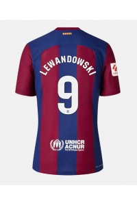 Barcelona Robert Lewandowski #9 Fotballdrakt Hjemme Klær Dame 2023-24 Korte ermer